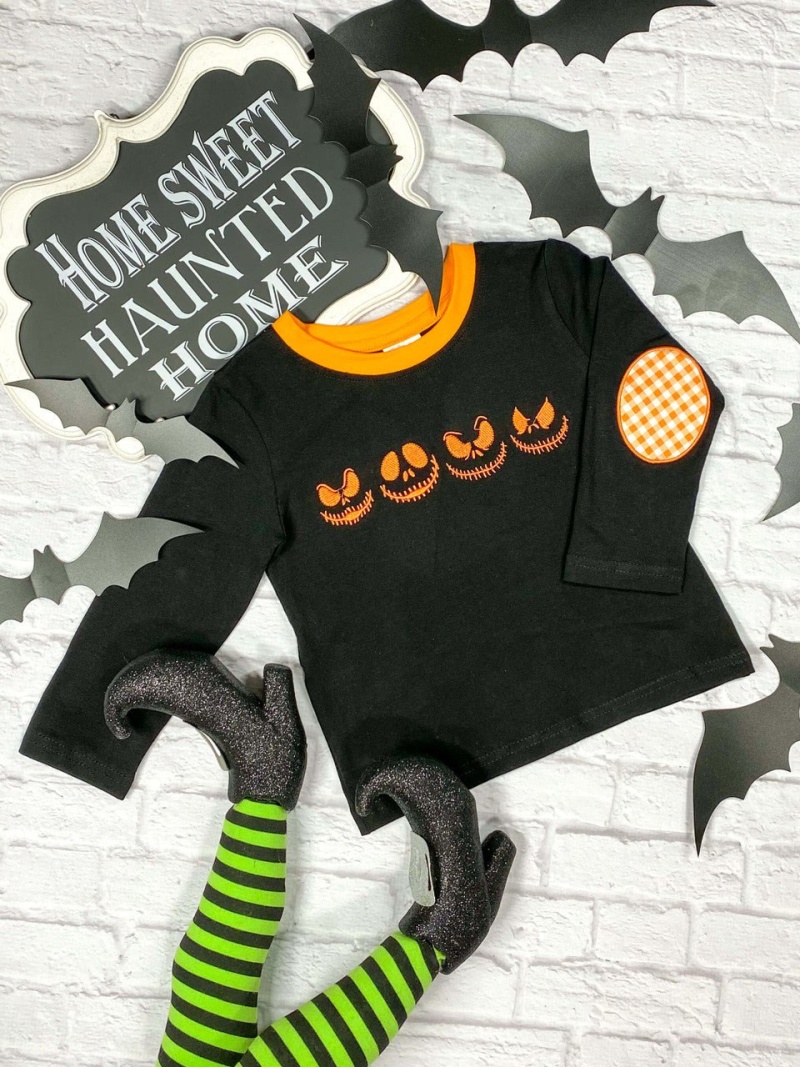 Skellington Eyes Boys Long Sleeve Shirt