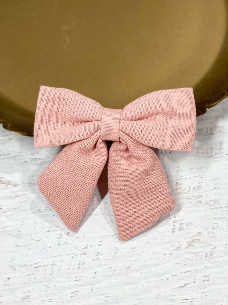 Linen Fabric Hair Bows