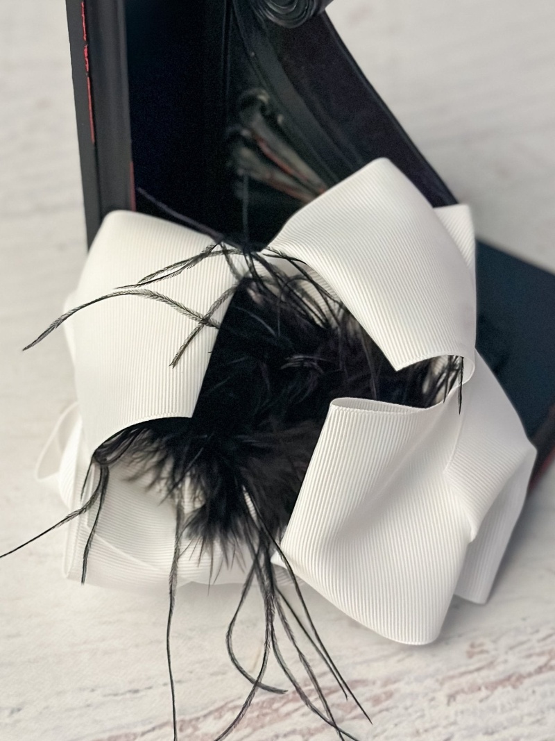 6" Two-Tone Feather Puff Hair Bows Boutique Hair Bow | Alligator Clip