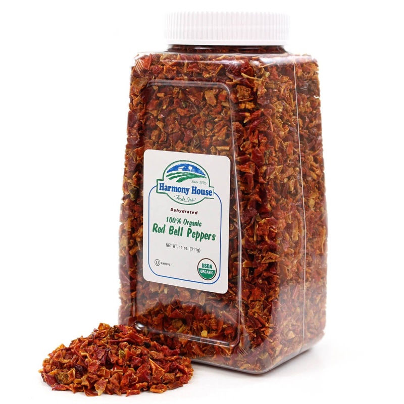 Dried Red Bell Peppers, Og (11 Oz)
