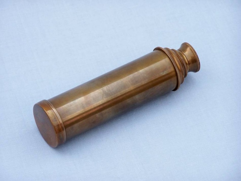 Deluxe Class Antique Brass Captains Spyglass Telescope 15" With Rosewood Box