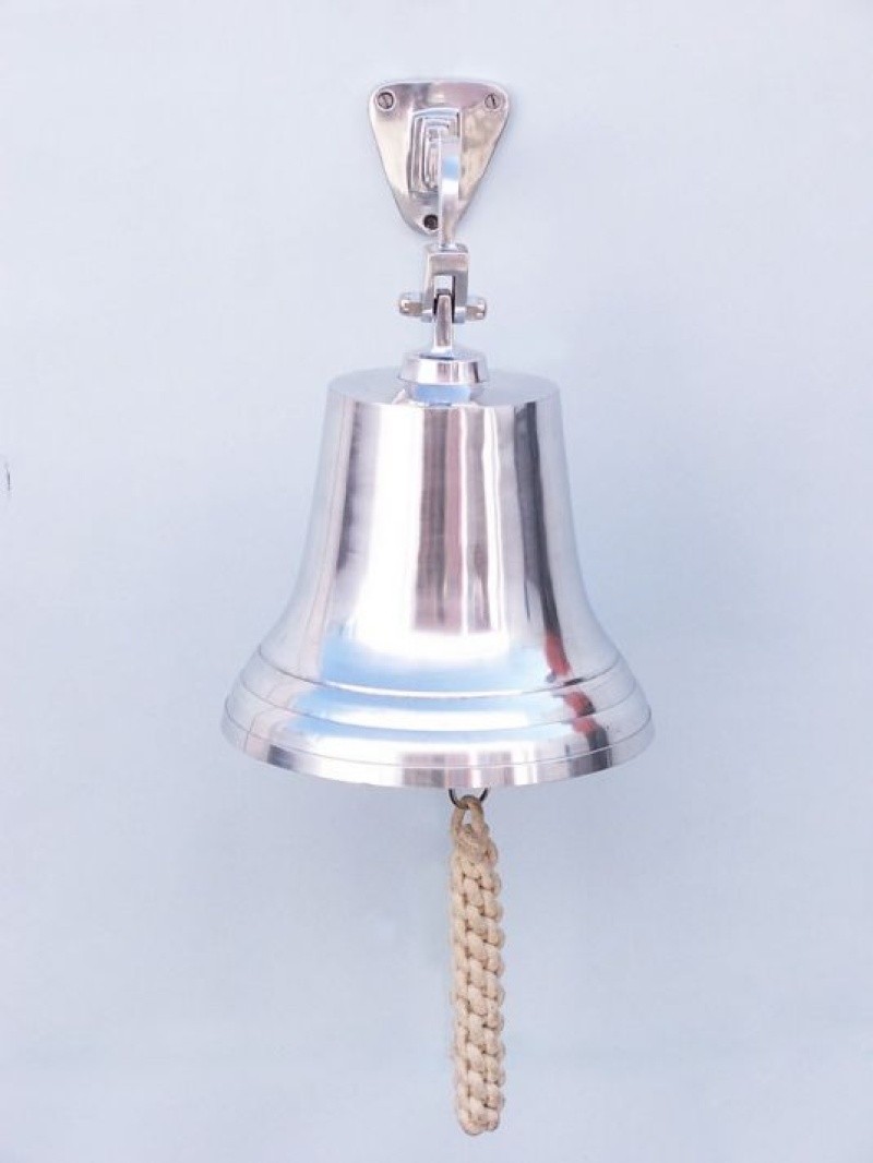 Chrome Hanging Ship’s Bell 15"