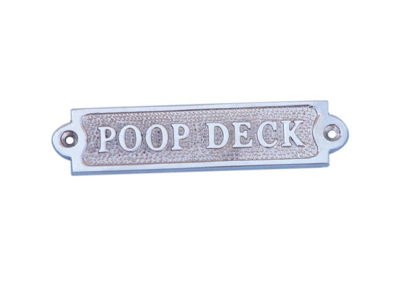 Chrome Poop Deck Sign 6"