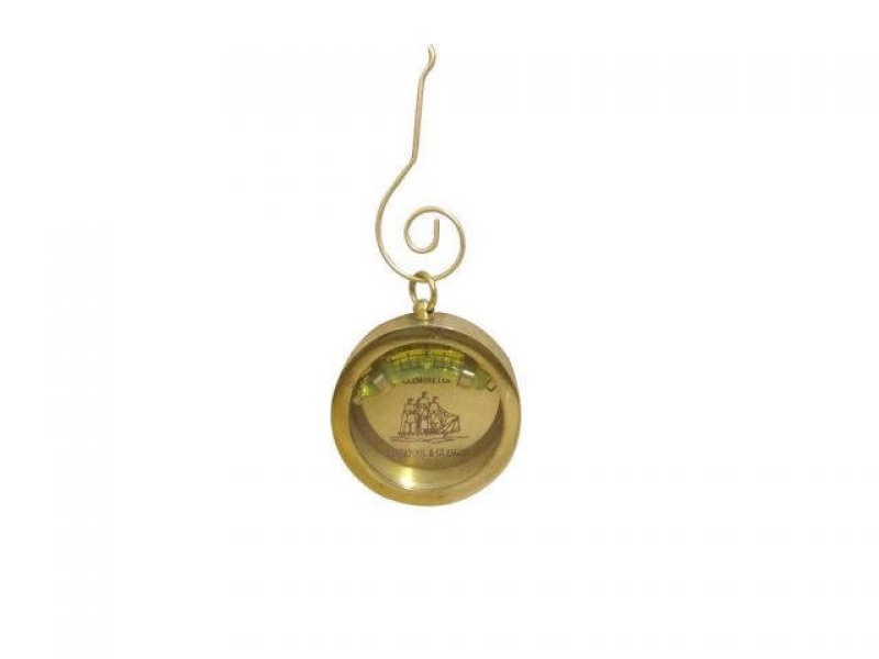 Solid Brass Clinometer Level Christmas Ornament 5"