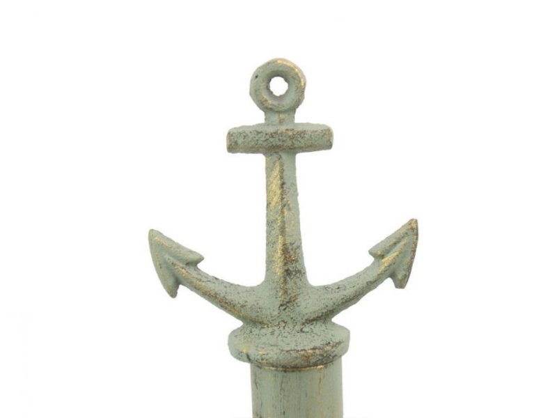 Rustic Seaworn Bronze Cast Iron Anchor Extra Toilet Paper Stand 16"