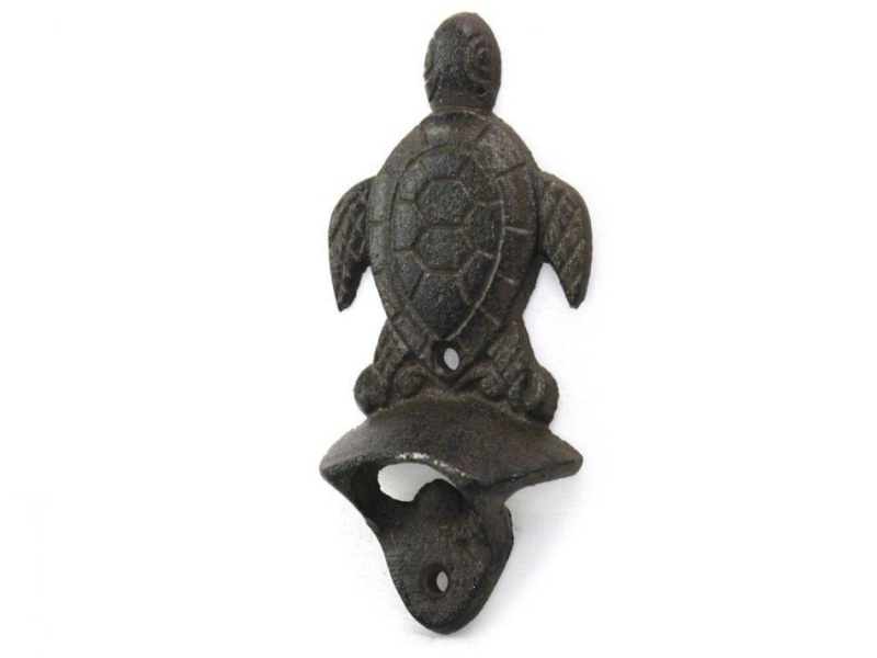 Cast Iron Wall Mounted Sea Turtle Bottle Opener 6"