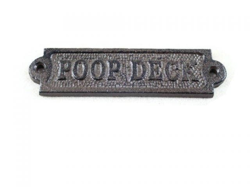 Cast Iron Poop Deck Sign 6"