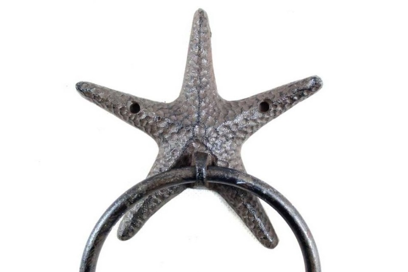Cast Iron Starfish Towel Holder 8.5"