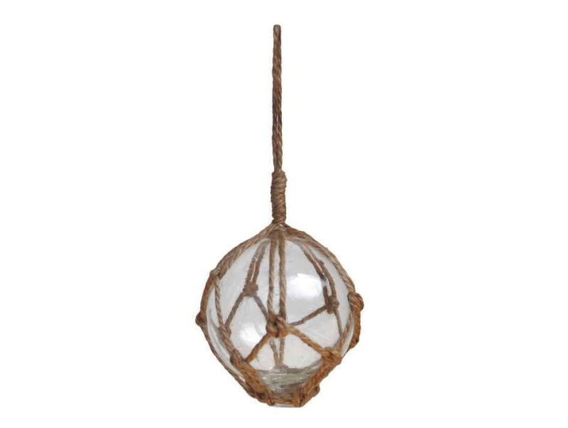 Clear Japanese Glass Ball Fishing Float Decoration Christmas Ornament 3"