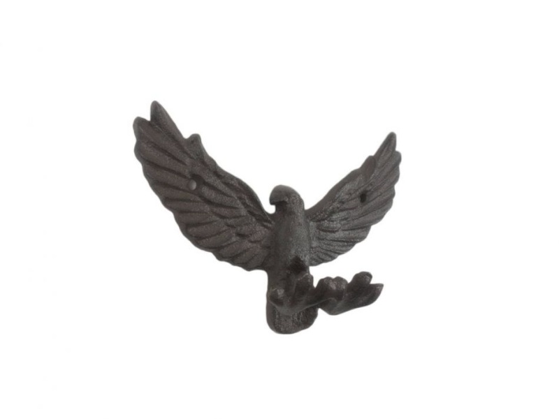 Cast Iron Flying Eagle Decorative Metal Talons Wall Hooks 6"