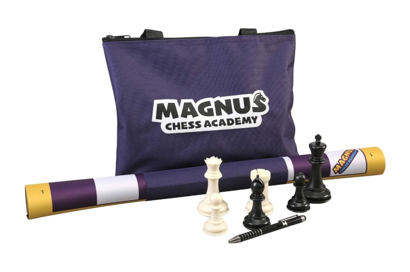 Magnus Chess Academy Signature Series Chess Set, Bag And Board Combination