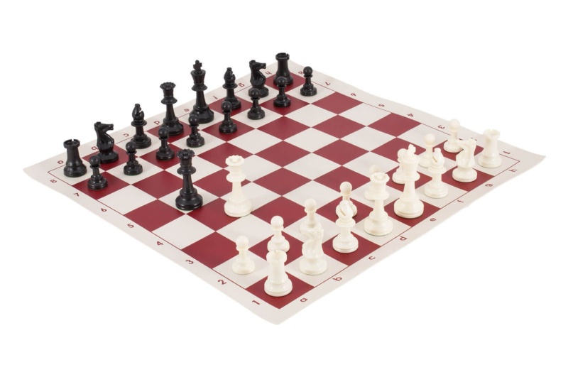 Regulation Tournament Chess Pieces And Chess Board Combo - Triple Weighted
