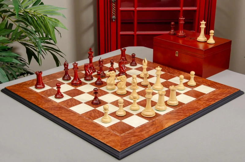 The Library Grandmaster Chess Set and Board Combination