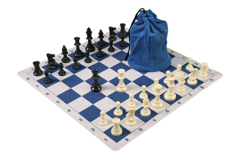 Drawstring Chess Set Combination With Mousepad Board And Single Weighed Pieces