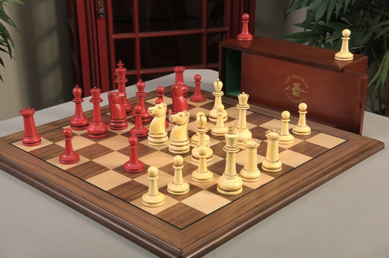 The Large Classical Staunton Series Chess Set, Box, & Board Combination