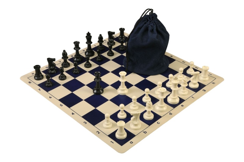 Drawstring Chess Set Combination With Silicone Chess Board And Single Weighed Pieces