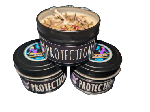 Protection: Black Tin Soy Candle 4 Oz