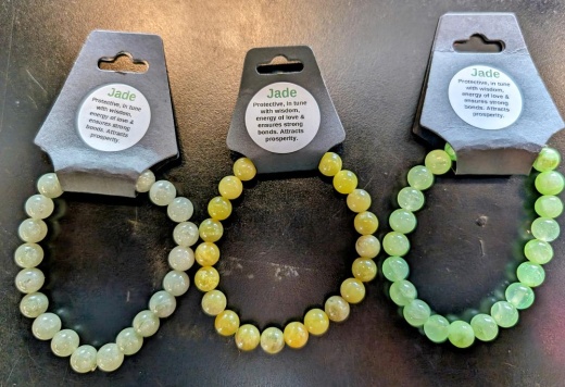 Jade Crystal Bracelet - 8 Mm. Beads for Protection, Love, and Prosperity