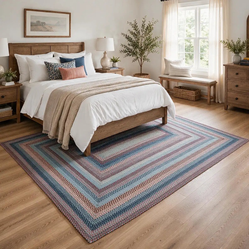 Cape Cod Blue Braided Jute Area Rug