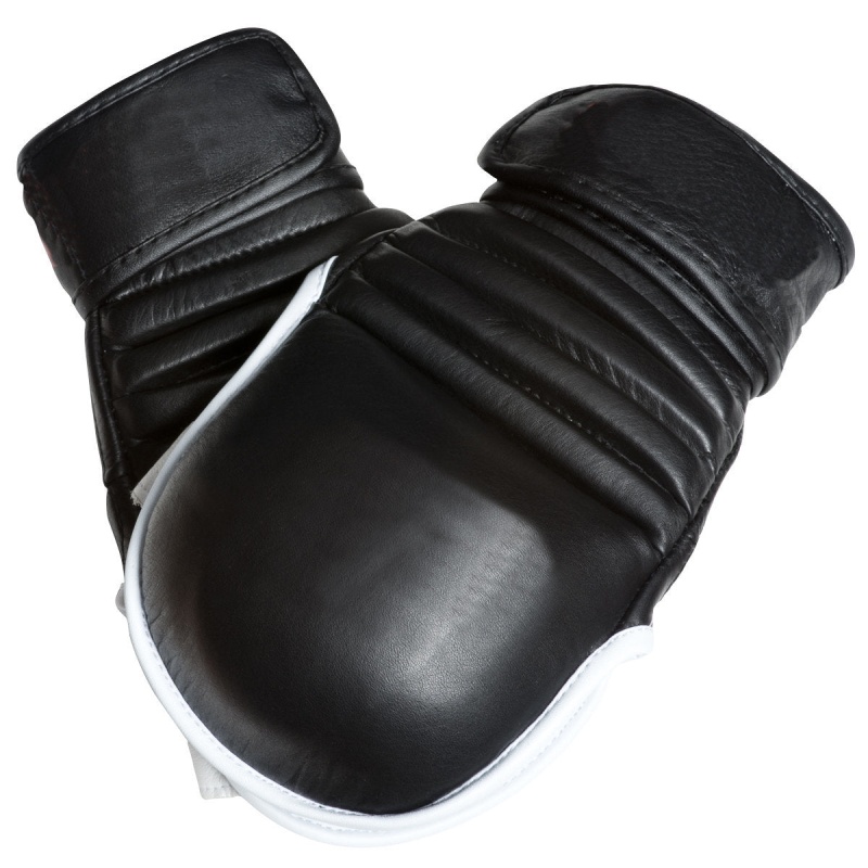 Leather Kickboxing Martial Arts Aerobic Training Gloves Black - Default Title