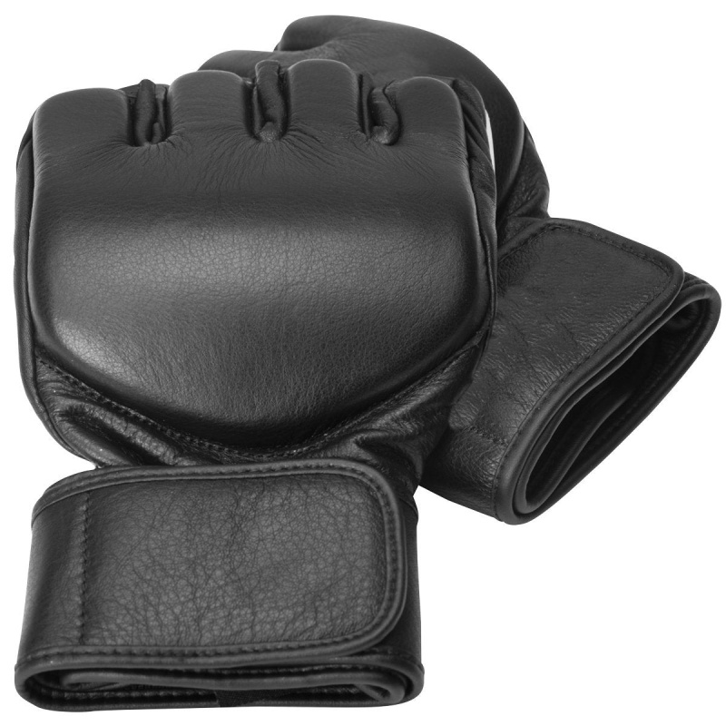 Deluxe Escrima Kali Arnis Padded Stick Sparring Half Finger Leather Gloves - Default Title