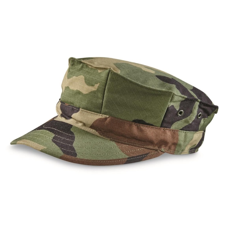 Us Army Issue Bdu Patrol Cap Woodland Camo 8 Point Hat New!