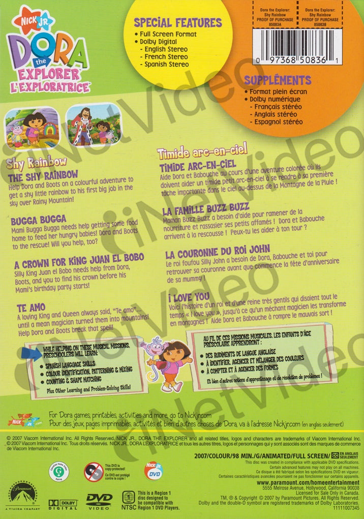 Dora The Explorer Shy Rainbow Bilingual