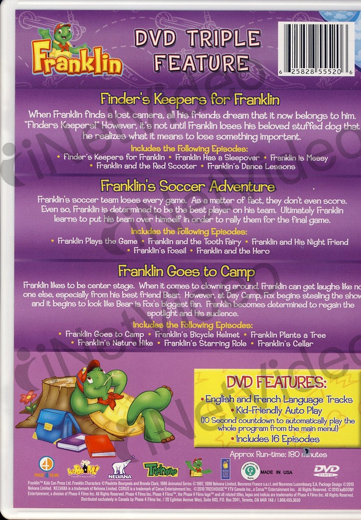 Finders Keepers For Franklin / Franklin S Soccer Adventure / Franklin Goes To Camp (Dvd Triple Featu
