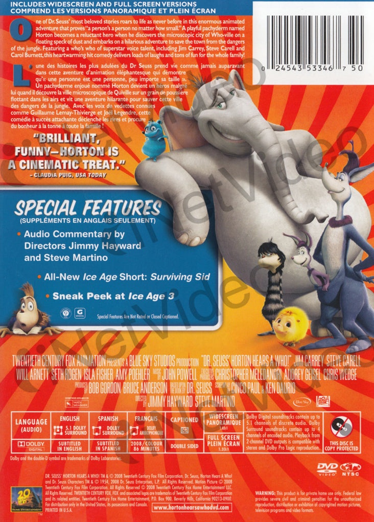Dr. Seuss - Horton Hears A Who (Widescreen And Full-Screen Edition) (Bilingual)
