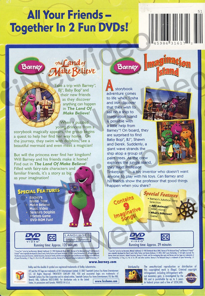 Barney (The Land Of Make Believe/Imagination Island) (Double Feature)