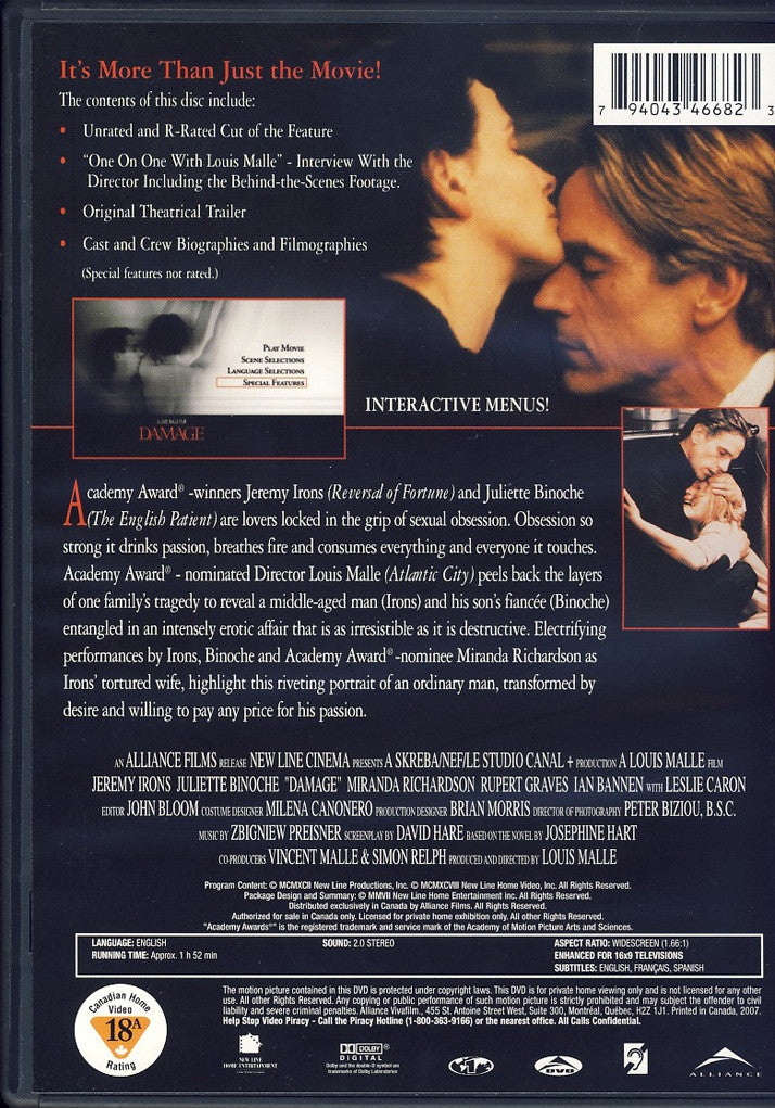 Damage (Jeremy Irons) (Unrated And Rated Version)