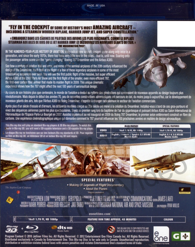 Legends Of Flight (Imax) (Bilingual) (Blu-Ray 3D + Blu-Ray) (Blu-Ray)