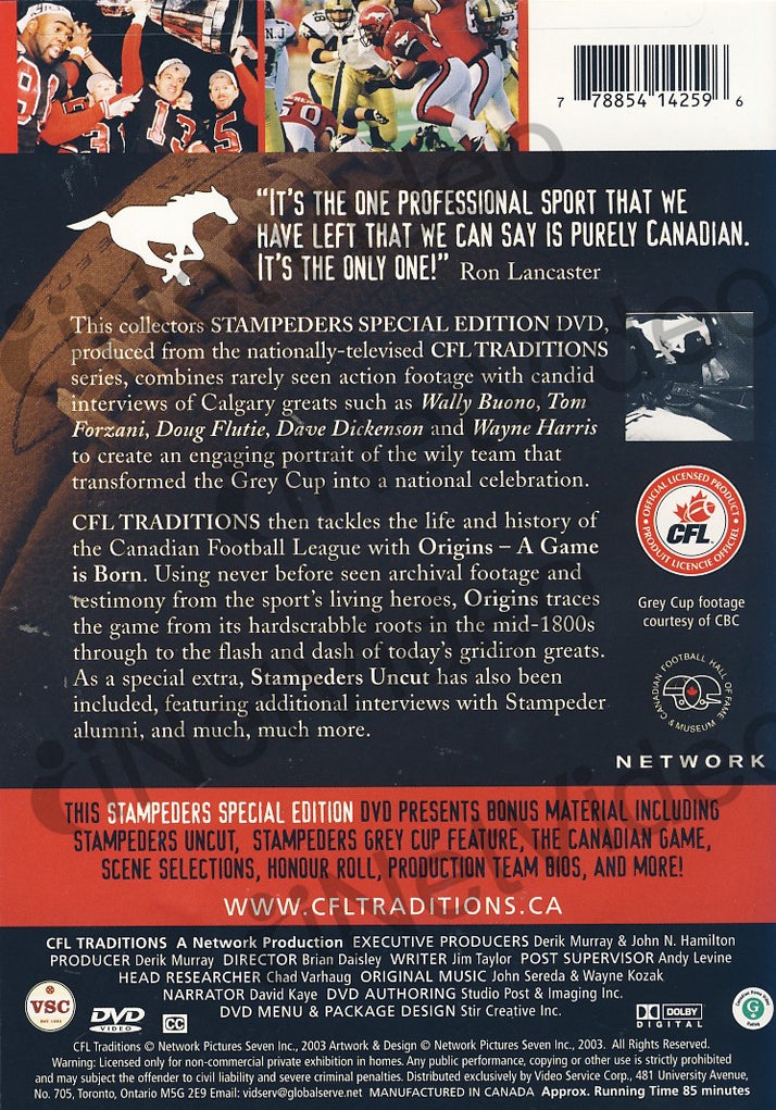 Cfl Traditions - Calgary Stampeders Special Edition (Tales Of Grey Cups And Glory)