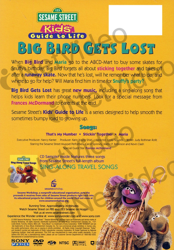 Big Bird Gets Lost ( With Free Cd Sampler Sing Along Travel Songs) - (Sesame Street)