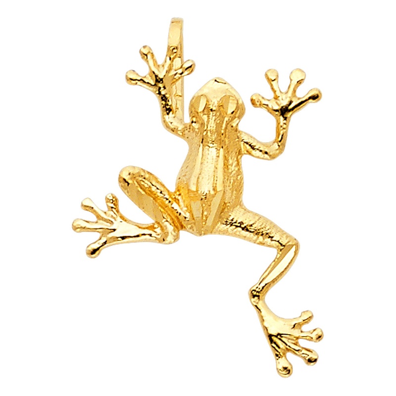 14K Gold Frog Charm Pendant