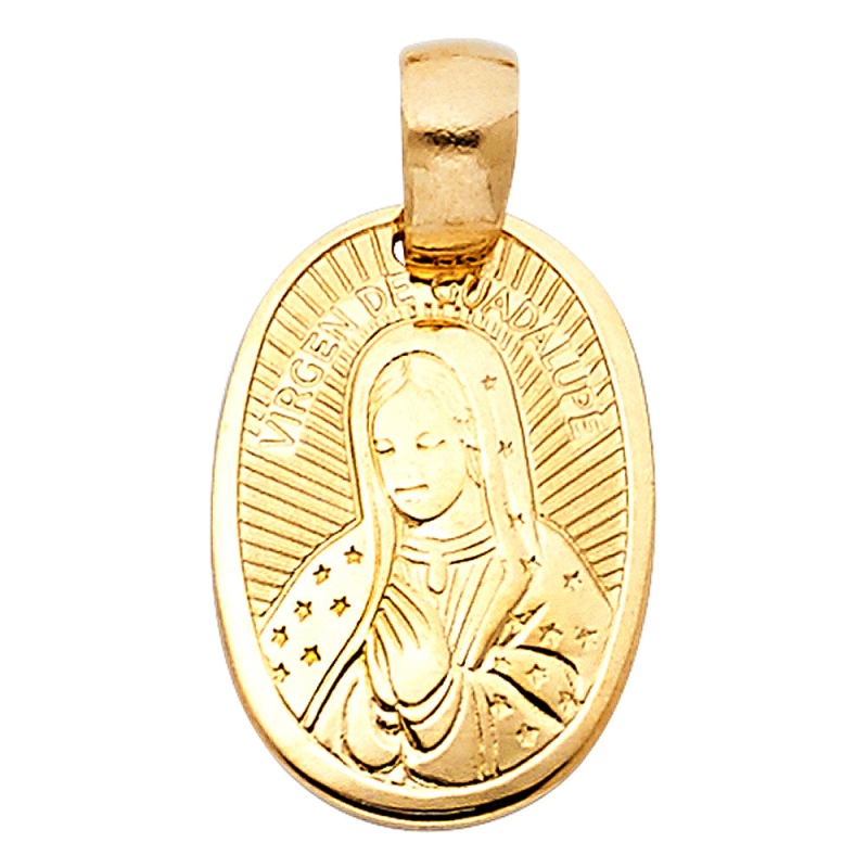 14K Gold Guadalupe Religious Pendant