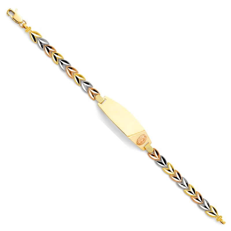 14K Gold Our Lady Of Guadalupe Id Bracelet - 7.5'