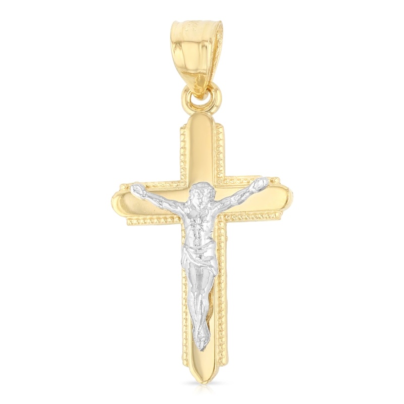 14K Gold Jesus Crucifix Cross Religious Pendant