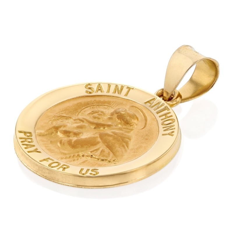 14K Gold Religious St. Anthony Charm Pendant
