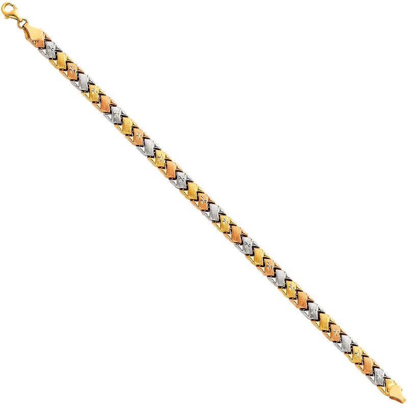 14K Gold Light Stampato Bracelet - 7.25'