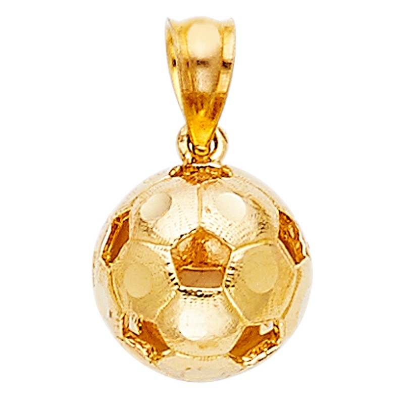 14K Gold Soccer Ball Charm Pendant