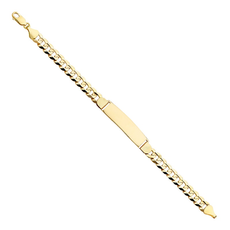 14K Solid Gold Cuban Id Bracelet - 8.5'