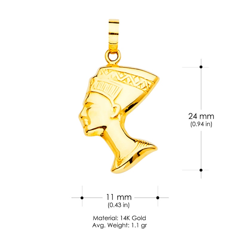 14K Gold Ancient Egypt Pharaoh Charm Pendant