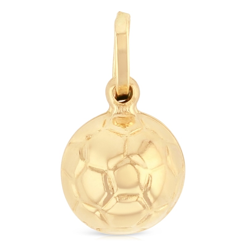 14K Gold Plain Soccer Ball Charm Pendant
