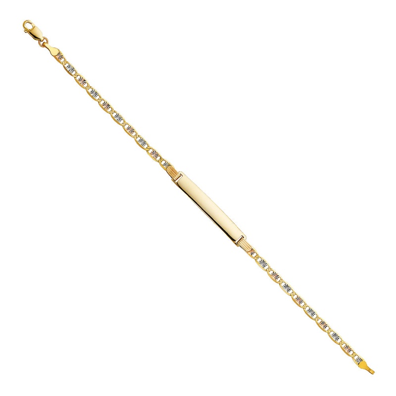 14K Gold Valentino Dc Id Bracelet - 7.5'