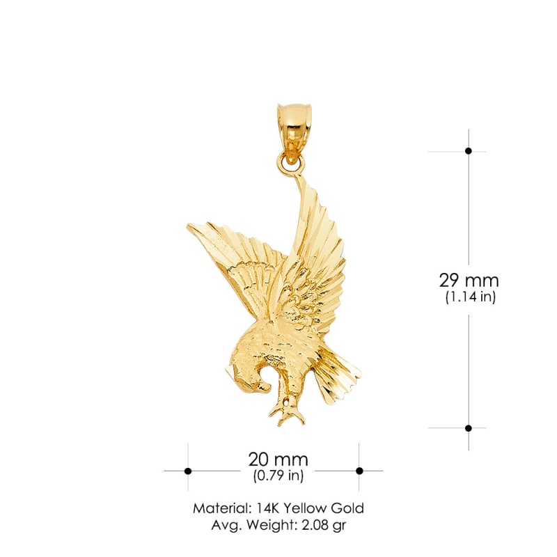 14K Gold Eagle Charm Pendant