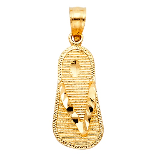 14K Gold Sandal Charm Pendant