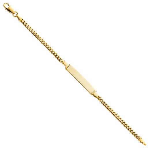 Ioka 14K Solid Gold Cuban Plain Baby Id Bracelet - 6 inches