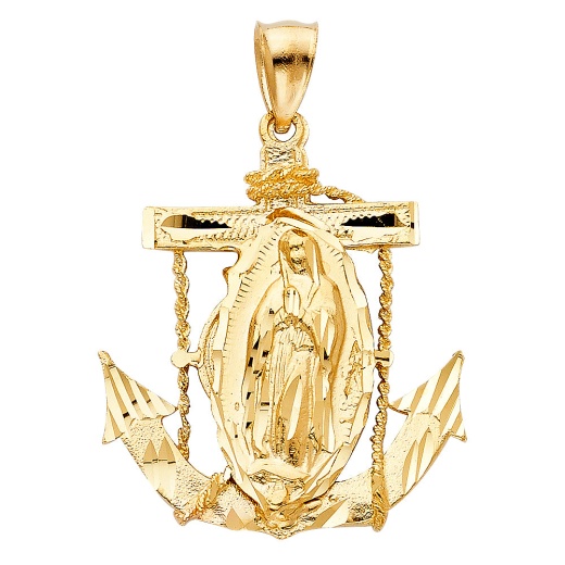 14K Gold Ioka Guadalupe Charm Pendant