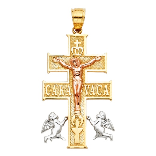 14K Gold Ioka Cross of Caravaca Charm Pendant